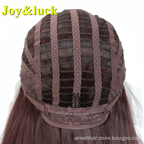 Lace Front Wholesale Prices Wigs For Women Daily Or Cosplay Long Natural Front Lace Straight 99J Color Synthetic Ladies Hair Wig